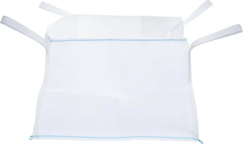 Bolsa de lavado de hormigón DURASACK blanca de 130 galones con parte superior abierta y fondo plano, de polipropileno tejido, bolsa para demolición