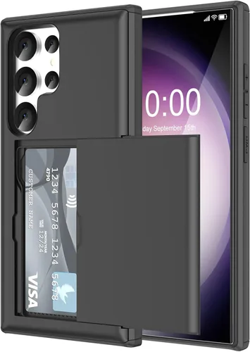 Miniatura 10 de Funda tipo billetera compatible con Galaxy S23 Ultra con soporte para tarjeta de crédito, ranura para tarjeta de identificación, a prueba de golpes