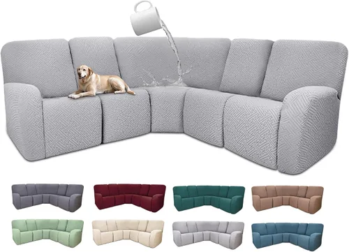 Miniatura 86 de Fundas de sofá reclinable seccional 100% impermeables para sofá reclinable en forma de L, funda de sofá modular de esquina en forma de L, fundas