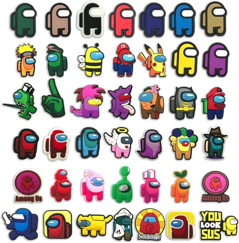 Miniatura 2 de JunxinGYL 42 piezas de dijes para zapatos, pulsera con agujeros, accesorios para niños, niñas, adolescentes y adultos, recuerdos de fiesta de Among