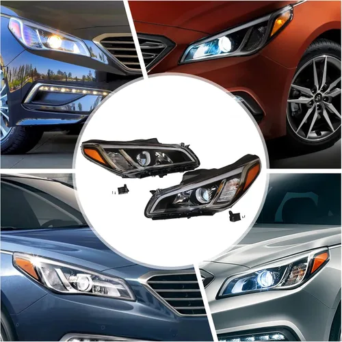 Miniatura 2 de Gdrasuya10 Conjunto de faros halógenos para 2015 2016 2017Hyundai Sonata izquierda conductor y pasajero derecho faro delantero faro delantero