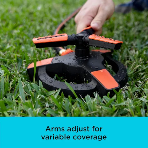 Miniatura 4 de Black + Decker® - Aspersor ajustable de 3 brazos, cobertura de 360°, rociador personalizable, cobertura de 1,216 pies cuadrados BD8428