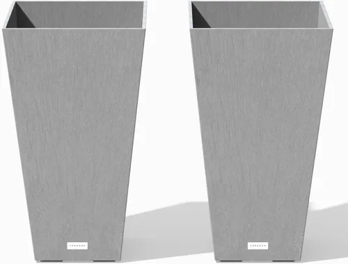 Miniatura 21 de Veradek V-Resin - Macetero cónico para interiores y exteriores, paquete de 2 (26 pulgadas, gris)