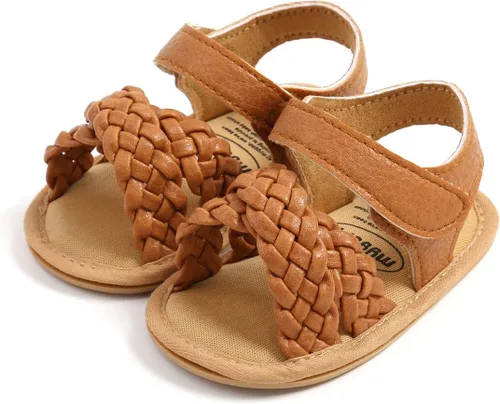 Miniatura 3 de TIMATEGO Sandalias para bebés y niñas, antideslizantes, suela suave, con correa en T, sandalias de vestir para cuna, zapatos de vestir para bebés