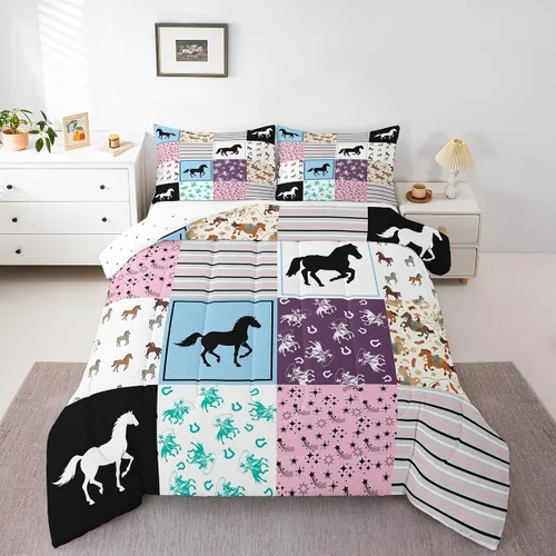 Miniatura 37 de Feelyou Juego de edredón de castillo rosa para niños, tamaño individual, juego de ropa de cama de princesa para niños y niñas, inserto de edredón