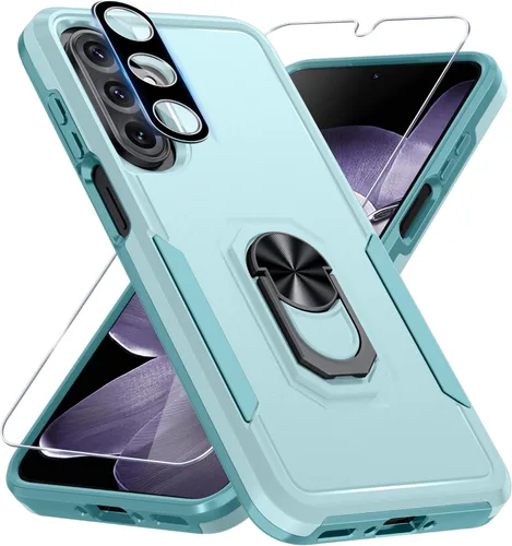Miniatura 38 de Janmitta Funda compatible con Samsung Galaxy A14 5G con protector de pantalla + protector de lente de cámara, funda resistente de servicio pesado
