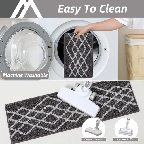 Miniatura 6 de COSY HOMEER Pisadas de Escalera Suaves Antideslizantes Alfombra 28inX9in Corredores de Escalera para Interiores para Escalones de Madera, Alfombras