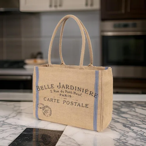 Miniatura 3 de Bolsa de mano de yute KAF Home para el mercado con asas, Talla única