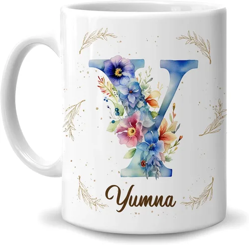 Miniatura 12 de Hyturtle Taza de café personalizada con inicial con nombre, monograma de cumpleaños, regalos de Navidad para niñas y mujeres, letra A del alfabeto