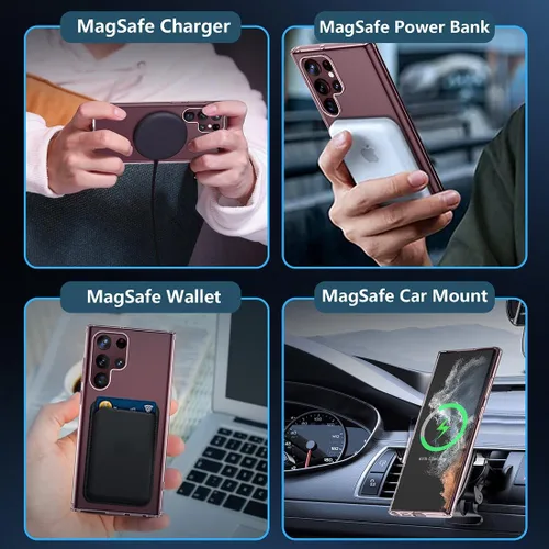 Miniatura 6 de TIANNIUKE Funda magnética para Samsung Galaxy S22 Ultra, transparente y resistente al amarillo, compatible con MagSafe, ajuste delgado, a prueba