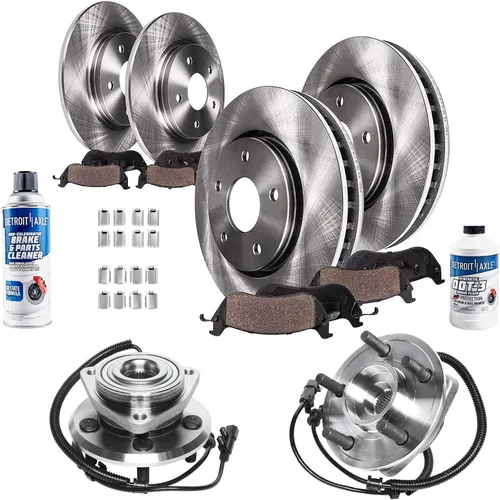 Miniatura 103 de Detroit Axle - 4 rotores de freno para Ford 2012 2013 2014 F-150 Lobo, repuesto de rotores de freno de disco: rotor delantero de 13.78 pulgadas