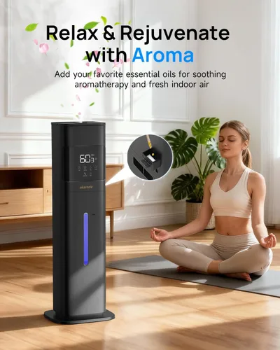 Miniatura 6 de Humidificadores de niebla cálida y fría para dormitorio, 500 pies cuadrados, humidificador de llenado superior de 2.1 galones/8L, habitación grande