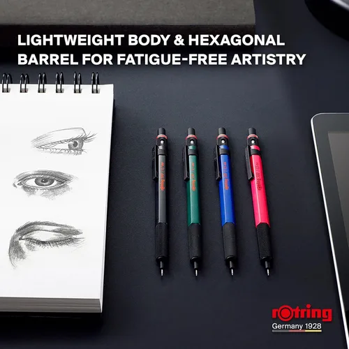 Miniatura 2 de Rotring Lápiz mecánico 500, barril azul, 0.5mm