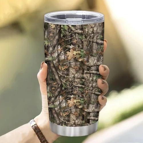 Miniatura 3 de Hyturtle Regalos de Caza Personalizados Para Hombres - Vaso Térmico de Caza de Camuflaje de 20 Oz Taza de Café de Viaje de Acero Inoxidable - Regalo