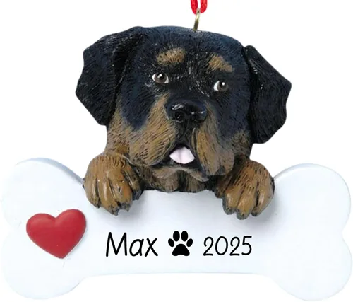 Miniatura 10 de Adorno de Navidad personalizado Beagle 2026 Raza de perro con hueso y corazón decoración de árbol de Navidad – Regalo único de recuerdo de Navidad