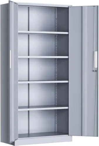 Miniatura 11 de Greenvelly Armario de almacenamiento de metal con cerradura, gabinete de almacenamiento cerrado negro de 72 pulgadas con 2 puertas y 4 estantes