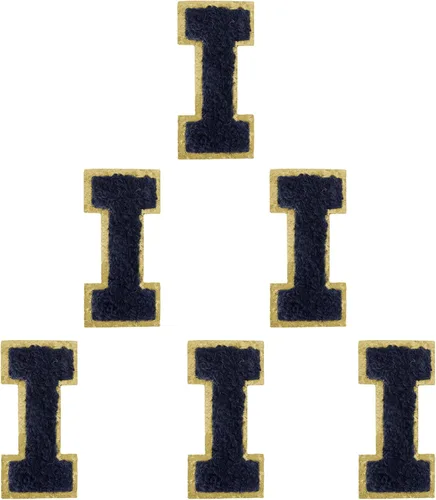 Miniatura 182 de 6 piezas de parches de letras de chenilla autoadhesivas, parches de letras preppy de 2 pulgadas para bolsos, ropa y sombreros, grandes pegatinas