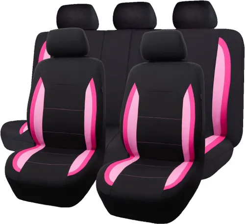 Miniatura 22 de Flying Banner Fundas de asiento de coche, asientos delanteros, asiento trasero, poliéster, protectores de asiento de automóvil, instalaciones Negro