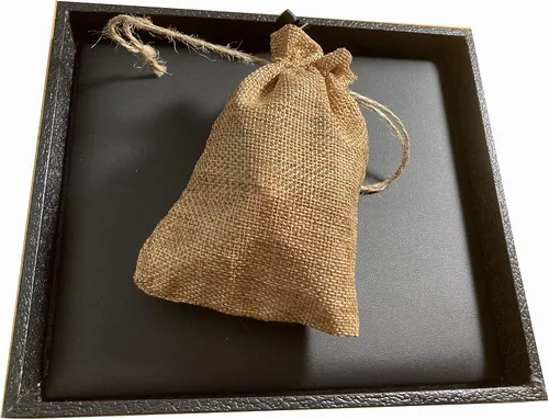 Miniatura 6 de N'icePackaging - Bandeja de dados acolchada negra de lujo con bolsa de dados de viaje de arpillera marrón - para juegos de rol/mesa/D&D 5e / rodar