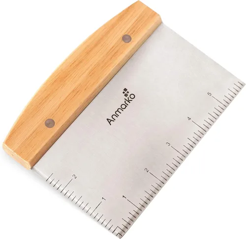 Miniatura 10 de Espátula y picadora de metal de acero inoxidable - Excelente como cortador de masa para pan y masa de pizza - Utensilio de cocina multiuso