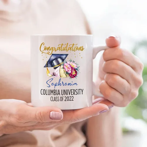 Miniatura 5 de Taza de café blanca personalizada para graduación, con texto en inglés "Behind You All Your Memories Before You All Your Dreams", taza de café de 11