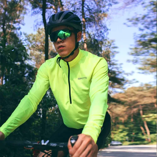 Miniatura 6 de Spotti Playera de mangas largas para ciclismo, para hombre. Remera para ciclismo, transpirable y de secado rápido.