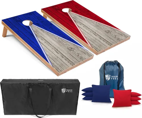 Miniatura 6 de Tailgating Pros Tablas de Cornhole - Juego de Cornhole ligero de 4 x 2 pies, incluye funda de transporte, juego de 8 bolsas de maíz y bolsa Bandera