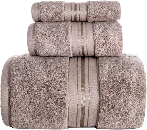 Juego de 3 toallas de baño de lujo, juego de toallas 100% algodón (1 toalla de baño grande, 1 toalla de mano, 1 toalla) ultra suave y altamente
