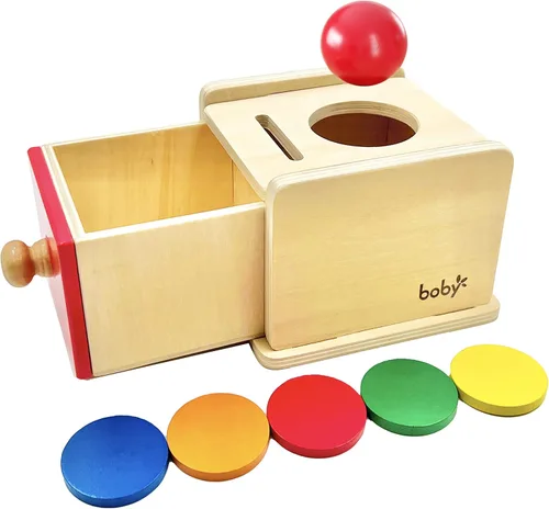 Dailyfunn Montessori Toys Coin & Ball 2 en 1 Caja de permanencia para bebés preescolares de 6 a 24 meses