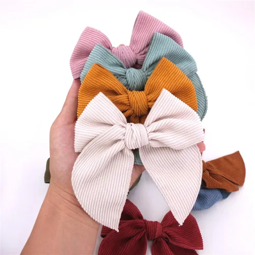 Miniatura 2 de Pinzas para el cabello con lazo de pana Fable para bebés, niñas y mujeres, grandes pinzas con lazo de terciopelo, accesorios para niños pequeños