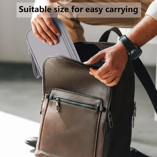 Miniatura 6 de Organizador de viaje electrónico, bolsa de accesorios tecnológicos para cables/cargador y cables (gris, PU-M)