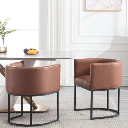 Miniatura 44 de RIVOVA Silla de Comedor Tapizada, Sillón Lateral Moderno Tipo Barril Tapizado, Sillas de Comedor Tapizadas, Cómodo Sillón, Silla Lateral de Cocina