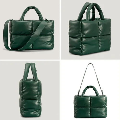 Miniatura 9 de Bolsas hobo para mujer, suaves, acolchadas, con relleno, con asa superior, cuadradas, sólidas, bolsas de mano