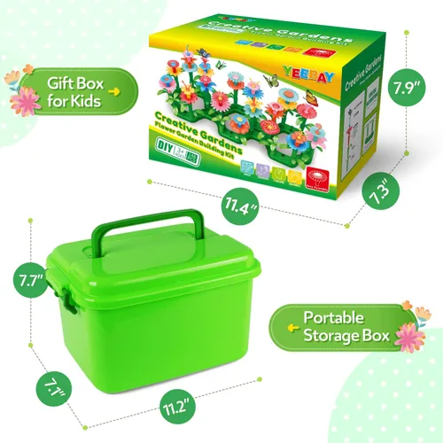 Miniatura 4 de YEEBAY Juguetes de construcción de jardín de flores para niñas de 3, 4, 5, 6, 7 años de edad, juguetes de jardinería STEM para niños, juego