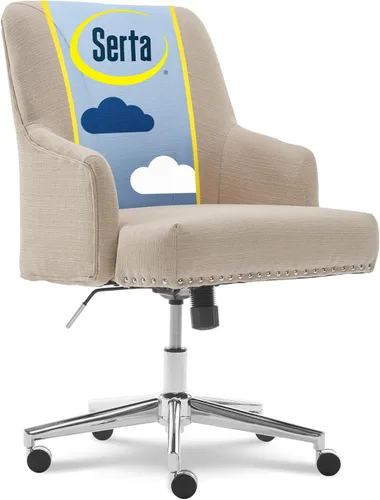 Miniatura 13 de Silla de oficina moderna Serta Scarlett, silla de escritorio de respaldo medio plisado y curvo, cojín de asiento de bolsillo de resorte en espiral
