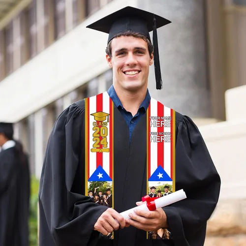 Miniatura 7 de Faja de graduación personalizada de felicitaciones, regalos de graduación personalizados, para la clase de 2024-72 pulgadas