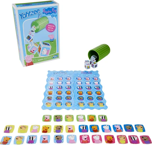 Miniatura 8 de Hasbro Gaming Yahtzee Jr.: Peppa Pig Edition Juego de mesa para niños de 4 años en adelante, juego de contar y emparejar para preescolares