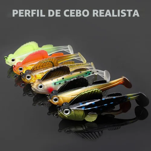 Miniatura 6 de GOTOUR Pre-Rigged Soft Fishing Lures with Weedless Hook, Lifelike Paddle Tail Swimbaits for Bass Fishing, Freshwater & Saltwater Fishing Bait