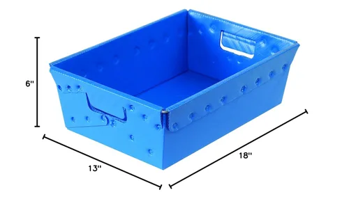 Miniatura 2 de Aviditi Contenedores de almacenamiento de plástico, 18 x 13 x 6 pulgadas, color azul para organizar hogares, almacenes y oficinas (paquete de 6)