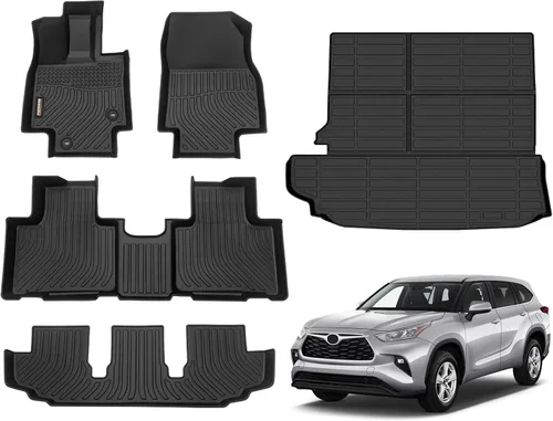 Miniatura 51 de Alfombrillas de TPE para Toyota Highlander 2014-2019 7 y 8 asientos, protección para todo tipo de clima, forros de piso de automóvil resistentes