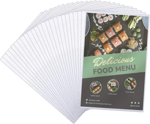Miniatura 7 de Henoyso 50 protectores rígidos de impresión de 11 x 17 pulgadas, protectores de páginas de plástico duro resistente, soporte de menú de cristal