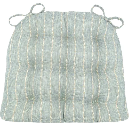 Miniatura 10 de Barnett Home Decor Cojines para silla de comedor Brisbane plateado gris con lazos - Tamaño mediano 16.5 x 18 Almohadilla para silla - Relleno