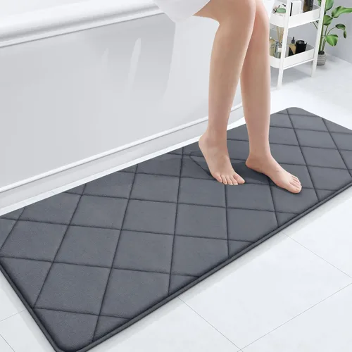 Miniatura 45 de OLANLY Tapete de baño de espuma viscoelástica de 24 x 16 pulgadas, ultra suave y absorbente, lavable a máquina, cómodo tapete de baño para suelo