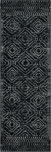 Miniatura 8 de Wonnitar Alfombra Corredor de Cocina Lavable 2x6, Corredores Marroquíes Negros para Pasillo, Tapete Antideslizante Bohemio Suave para Baño Alfombra