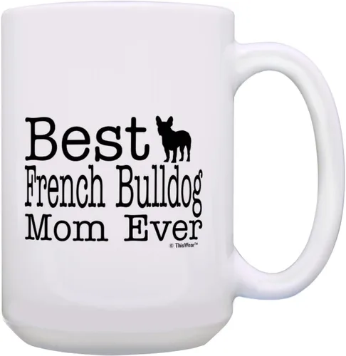 Miniatura 17 de ThisWear Dog Owner Gifts Best French Bulldog Dad Ever Paw Pattern Gift - Taza de café de cerámica de 11 onzas con mango y patrón de hueso