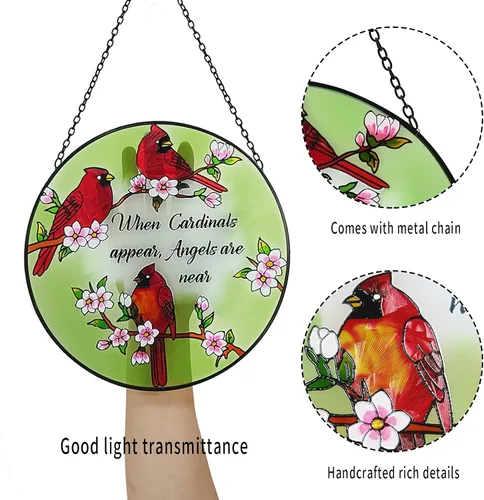 Miniatura 5 de Atrapasoles para colgar vidrieras de 10 pulgadas con panel de vidrio hecho a mano, decoración de ventana, regalo para mamá y abuela