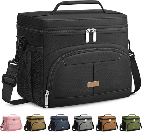 Caja de almuerzo Pritent para hombre y mujer, bolsa de almuerzo aislada, bolsa refrigerante a prueba de fugas, bolsas de almuerzo con asa extraíble