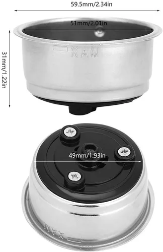 Miniatura 2 de Colador de cesta de café, cesta de filtro de acero inoxidable, cesta portafiltro de repuesto para máquinas de oficina en casa, portafiltro
