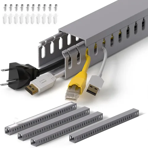 Miniatura 28 de ZhiYo Canaleta de gestión de cables para rack de servidor profesional de A2 pulg. x An2.4 pulg., kit de canaleta de cables de 95 pulg.
