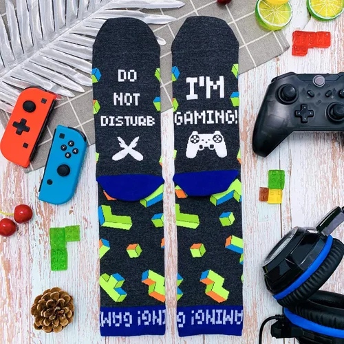 Miniatura 5 de Calcetines de juego para hombre, novedosos y divertidos, para la pantorrilla, color verde, regalo para jugadores, adolescentes, niños, hijos